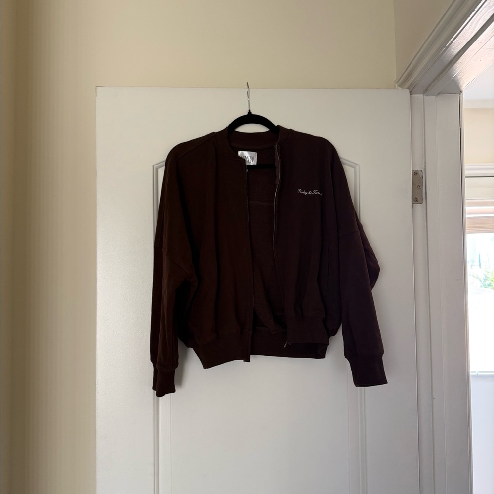 Brown Zip-Up Tracksuit